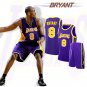 No. 8 Kobe Bryant Basketball Uniform V-neck Los Angeles Lakers Kits LA Black Mamba Lakers Tops