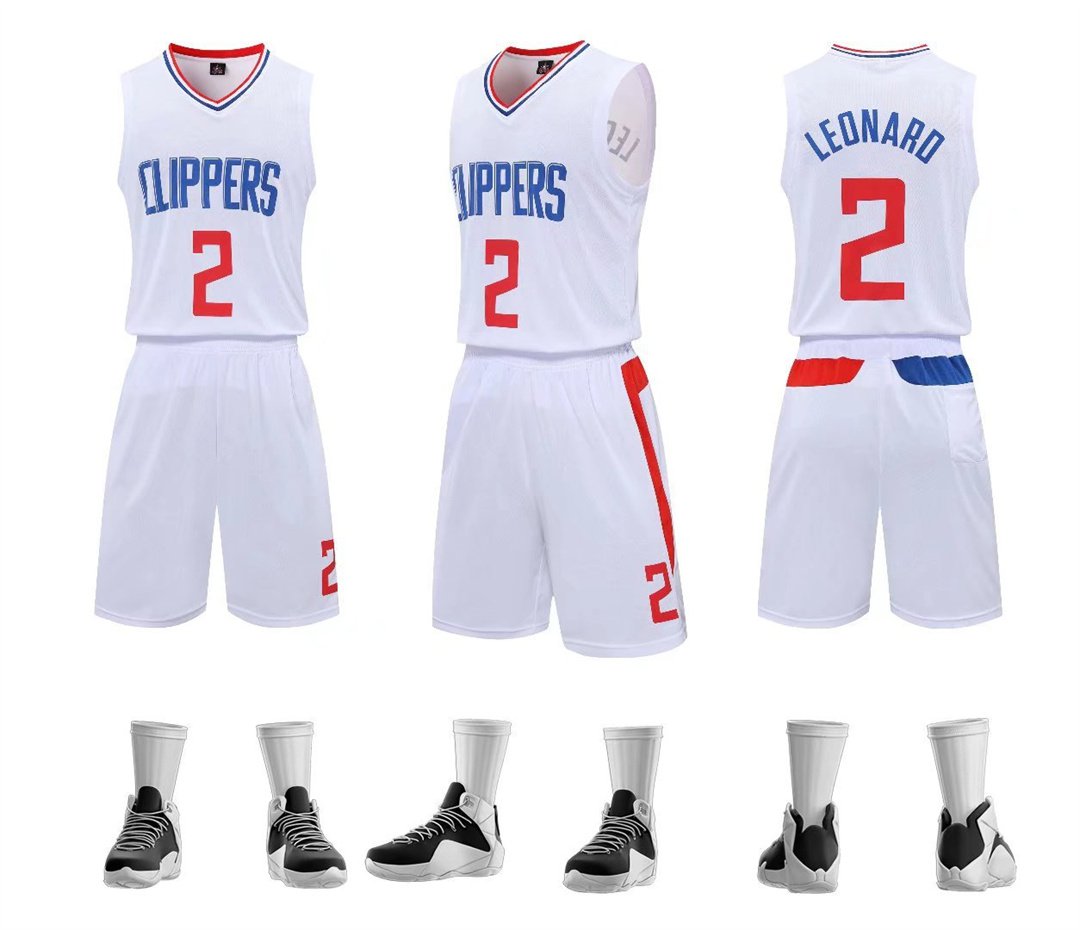 Kawhi Leonard Basketball Kits Los Angeles Sport Outfit Clippers Adult Fan Apparel