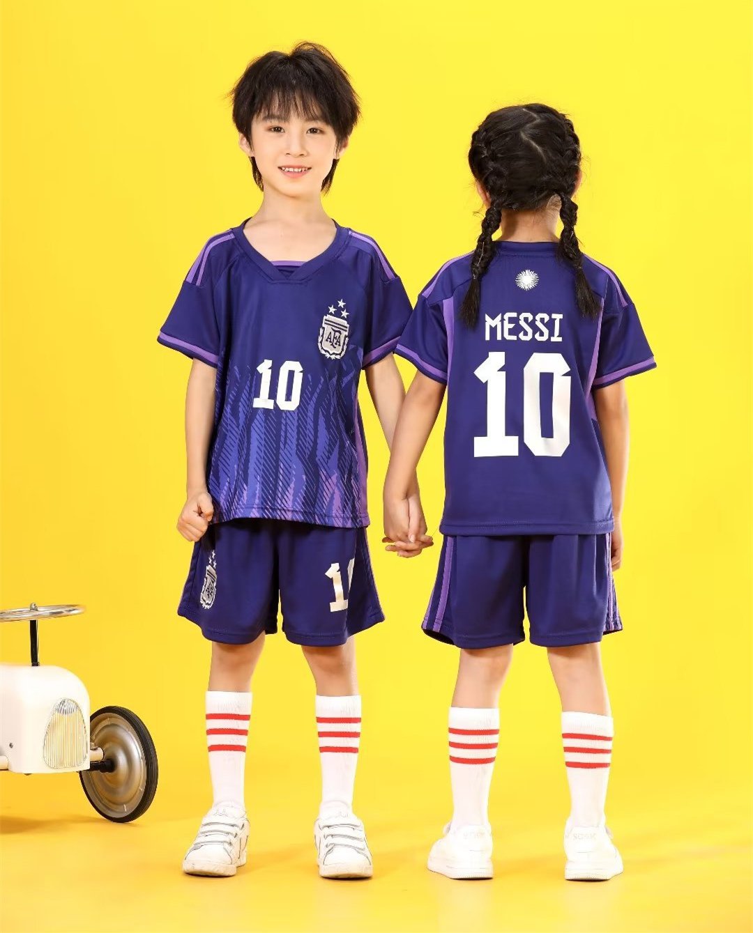 2022-2023 Messi Football Fan Apparel 3 Stars Argentina Away Soccer Uniform National Team Kits