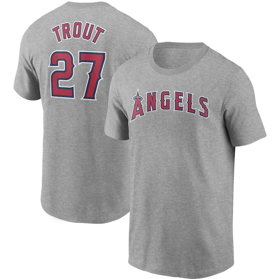 Los Angels Angels of Anaheim Baseball Fan Apparel Mike Trout Casual T-shirt # 27 Sport Tops