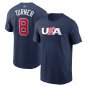 World Baseball Classic Trea Turner No 8 T-shirt USA Team Uniform WBC Sport Tops
