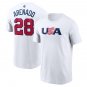 WBC Nolan Arenado Fan Apparel No 28 USA Team Uniform World Baseball Classic T-shirt Sport Tops