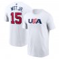 World Baseball Classic Bobby Witt Jr T-shirt WBC Baseball Sport Tops USA No 15 Team Uniform