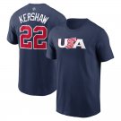 World Baseball Classic Kershaw T-shirt WBC Baseball Sport Uniform USA No 22 Team Tops