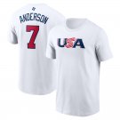 WBC Tim Anderson Fan Apparel No 7 USA Team Uniform World Baseball Classic T-shirt Sport Tops
