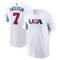 WBC Tim Anderson Fan Apparel No 7 USA Team Uniform World Baseball Classic T-shirt Sport Tops