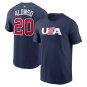 Pete Alonso T-shirt USA No 20 World Baseball Classic Team Tops WBC Baseball Sport Uniform