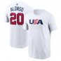 WBC Pete Alonso Fan Apparel No 20 USA Team Uniform World Baseball Classic T-shirt Sport Tops