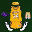 Kid Kobe Bryant Kits Basketball Uniform Child LA Outfit Mamba Lakers Fan Apparel Los Angeles Tops
