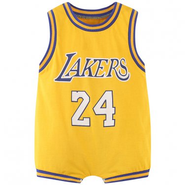Infants Kobe Bryant Romper Basketball Uniform Toddler Jumpers Lakers Fan Apparel Los Angeles Tops