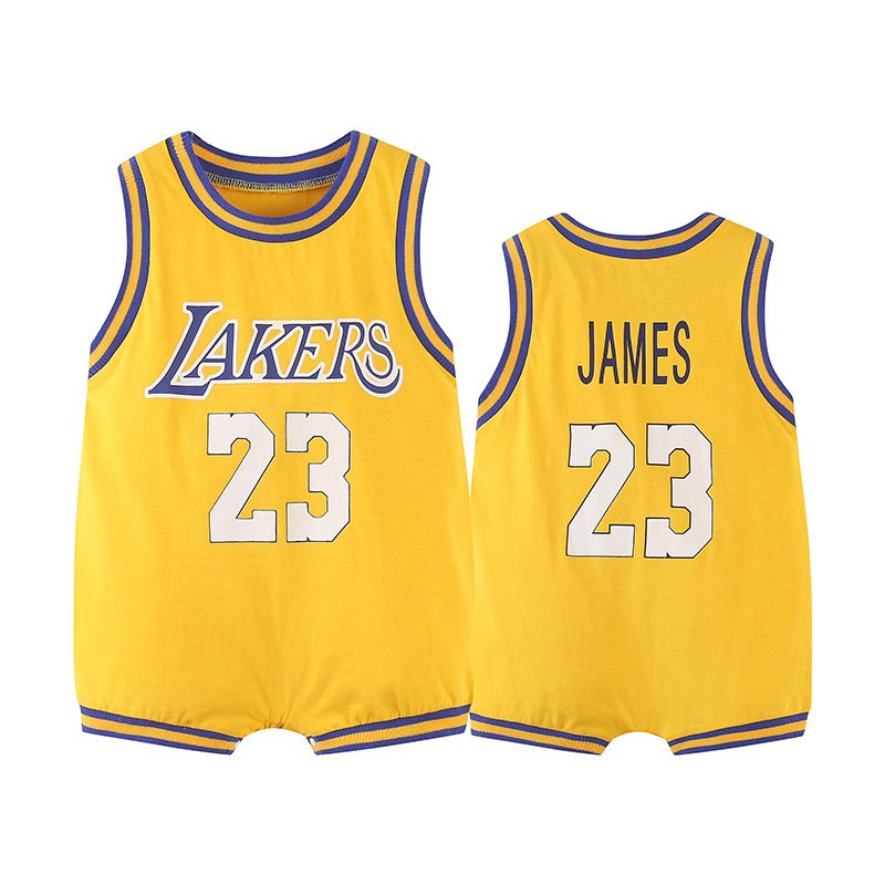 Infants King James Basketball Jumpers Toddlers Baby Los Angeles Kits Lakers Basketball Rompers