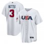 WBC Mookie Betts Shirt No 3 USA Team Uniform Fan Apparel World Baseball T-shirt Sport Tops