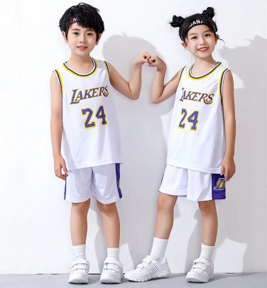 Kobe Bryant Fan Apparel For Kid Basketball Uniform LA Outfit Mamba Lakers Kits Los Angeles Tops