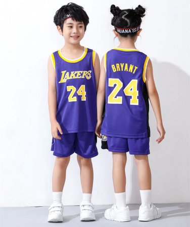Boy Kobe Bryant LA Lakers Fan Apparel Teenage Los Angeles Tops Lakers Away Basketball Uniform