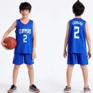 Boy Kawhi Leonard Basketball Tops Los Angeles Team Uniform Kid Clippers Basketball Outfit Tracksuit
