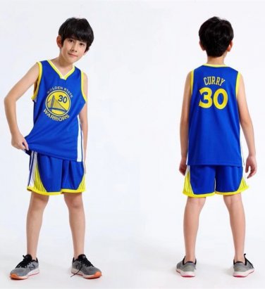 Kid Stephen Curry Tops For Boys Golden State Warriors Basketball Team Uniforms Shirts