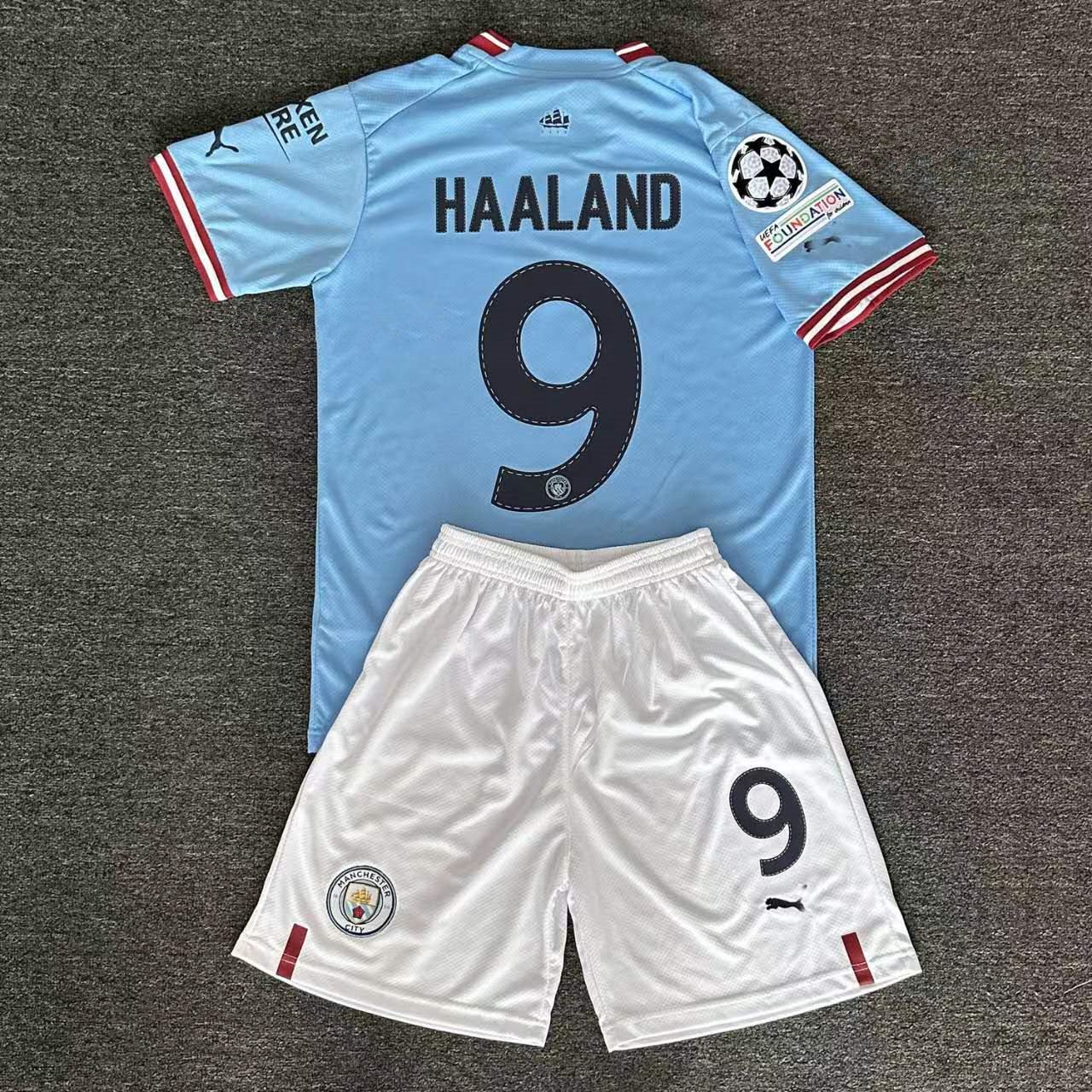 2022-2023 Manchester City Football Kit Champions League Tops Erling 