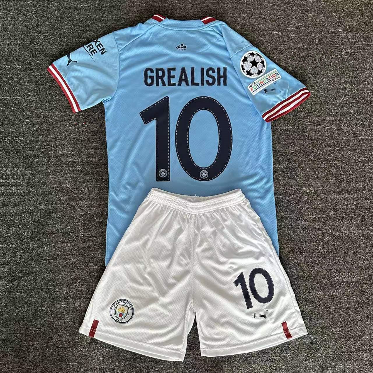 2022-2023 Manchester City Football Kit Champions League Tops Erling ...