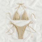 Ruffles Bikinis Set For Women Spring Wrinkle Swimming Suit Low Waist Micro Beachwear
