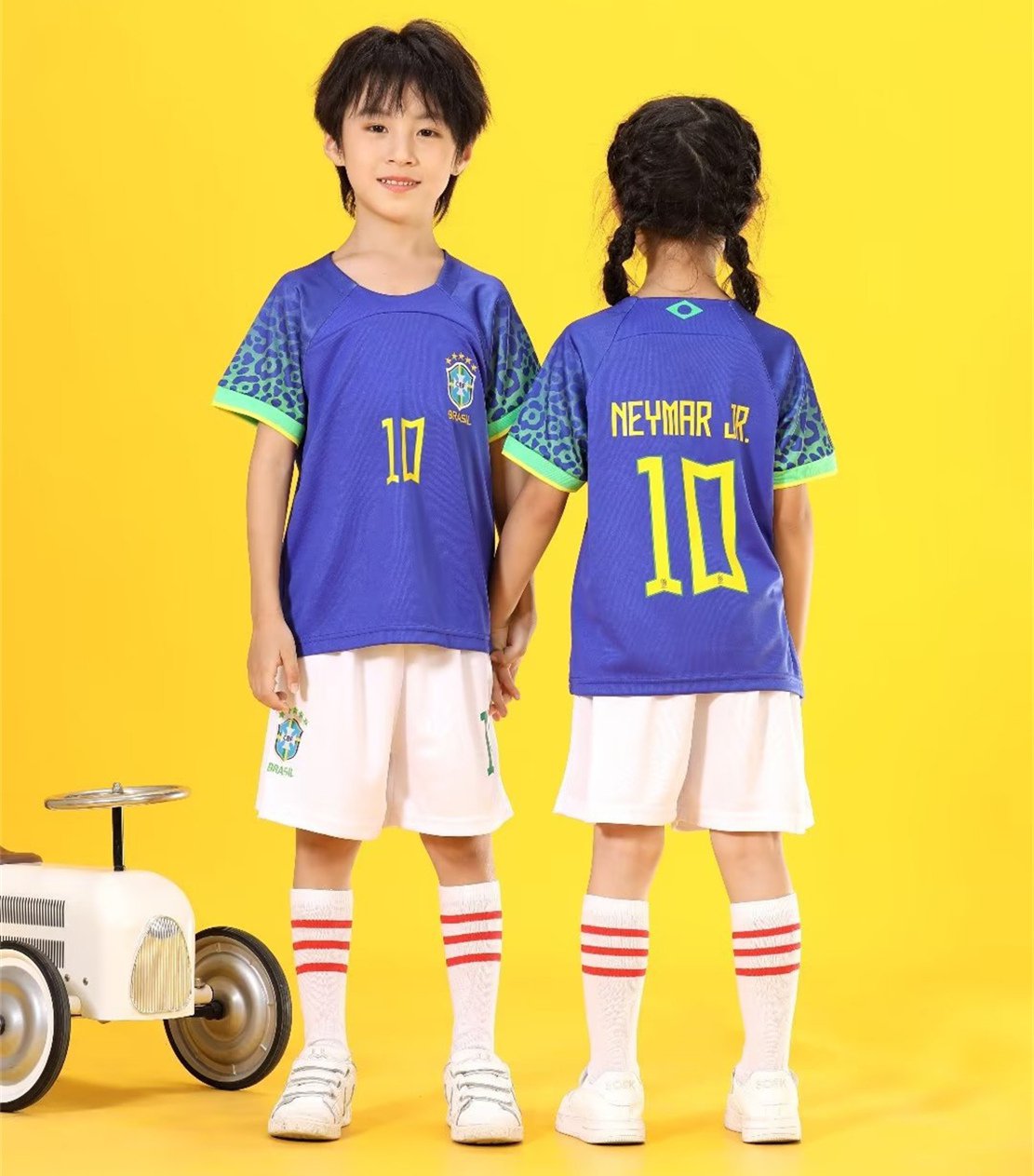 2023 Neymar JR National Team Soccer Fan Apparel For Kid Tshirt Child