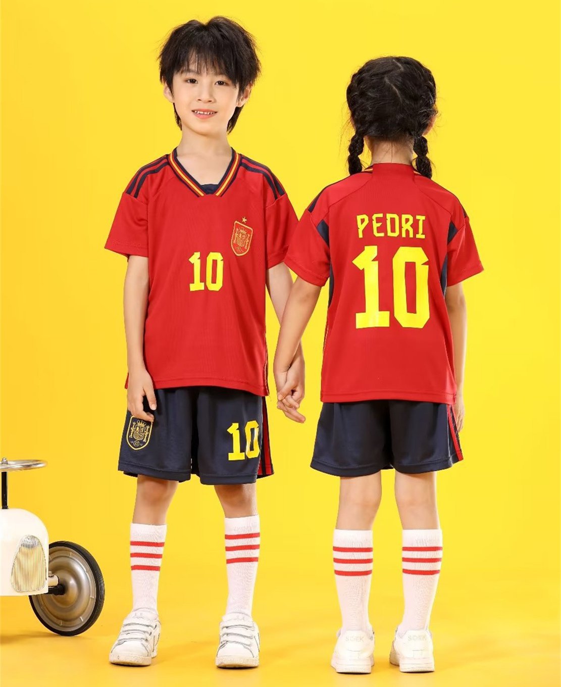 2023 Spain National Team Soccer Fan Apparel Kid Tshirt Child Pedri