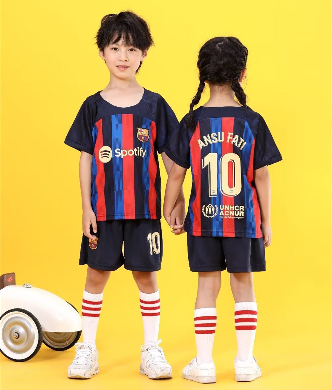 2023 Ansu Fati Soccer Fan Apparel For Kid Sport T-shirt Child FC Barcelona Football Kits