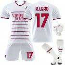 22-23 AC Milan Away Football Fan Apparel Adult 17 Rafael Leão Soccer Kits Male Sport T-shirt