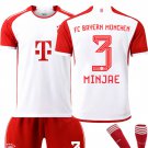 Adult No 3 Kim Min Jae Football Kit For Man 23-24 FC Bayern Munich Soccer Fan Apparel