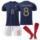 Adult France National Football Team Kits Male 22 23 Aurélien Tchouaméni Home Soccer Fan Apparel
