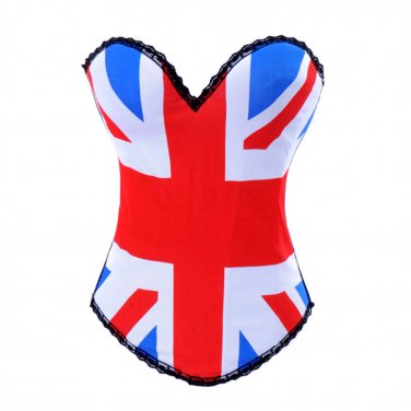 European UK Flag Corset Plus Size 2XL Gorset Vintage Korset Woman Punk Gothic Shapewear
