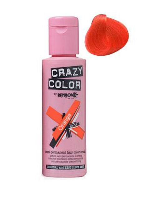 Colour 60. Краситель прямого действия Crazy Color Semi-permanent hair Color Cream Coral Red 57. Краситель прямого действия Crazy Color Semi-permanent hair Color Cream Ruby rouge 66. Crazy Color Orange 60. Краска Crazy Liberty временная Temp-Ink оранжевая, 30 мл.