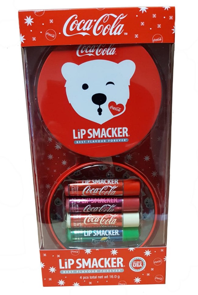 Lip Smacker Coca Cola Bear Round Tin -4 Piece