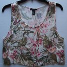 Forever 21 Sleeveless Cream Blush Crop Top ~ Medium 100% Rayon  NWT!