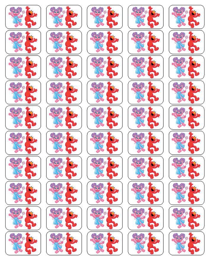 50 Abby Cadabby and Elmo Envelope Seals / Labels / Stickers, 1" by 1.5"