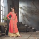Tea Rose Orange Designer Embroidery Suit (Long Kurti)