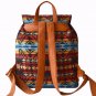 Canvas Backpack with Geometric Pattern for Girls & Women