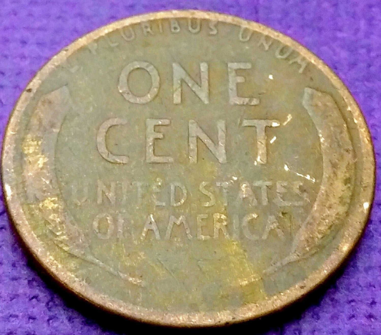 1930 Lincoln Wheat cent scar face LAMINATION ERROR penny 1¢ US RARE