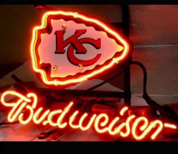 Brand New NFL Kansas City Chiefs Budweiser Beer Bar Pub Neon Light Sign