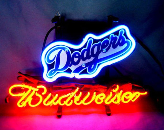 Brand New MLB Los Angeles Dodgers Budweiser Beer Bar Pub Neon Light ...