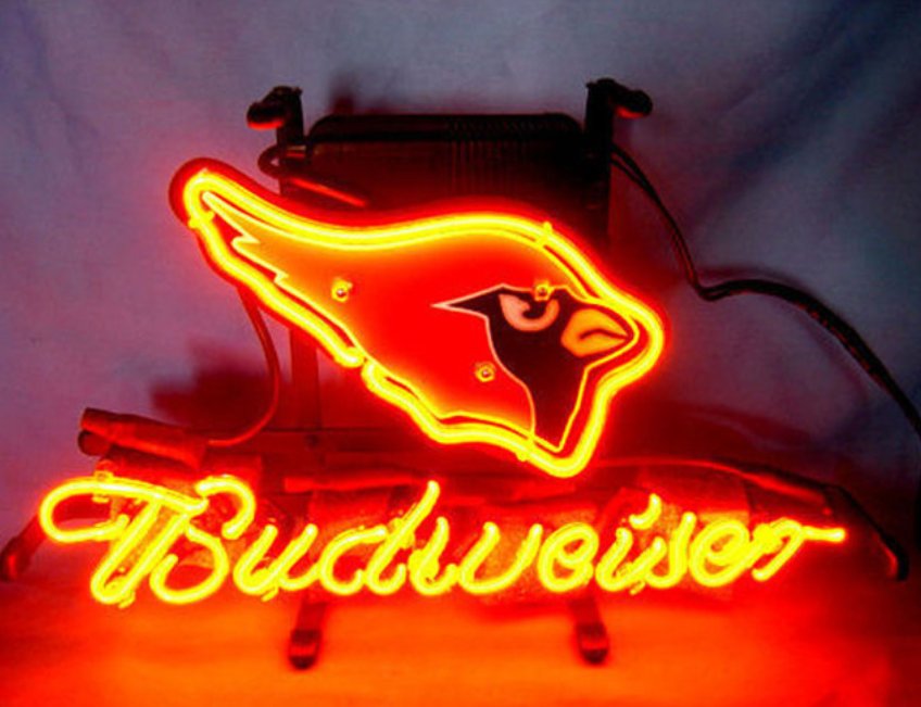 Brand New NFL Arizona Cardinals Budweiser Beer Bar Pub Neon Light Sign ...