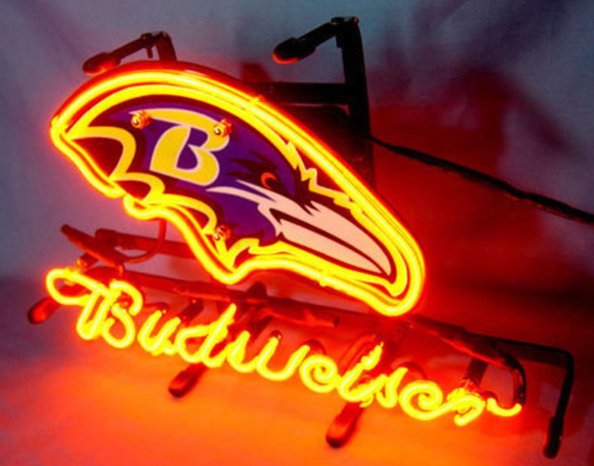 Brand New NFL Baltimore Ravens Budweiser Beer Bar Pub Neon Light Sign ...