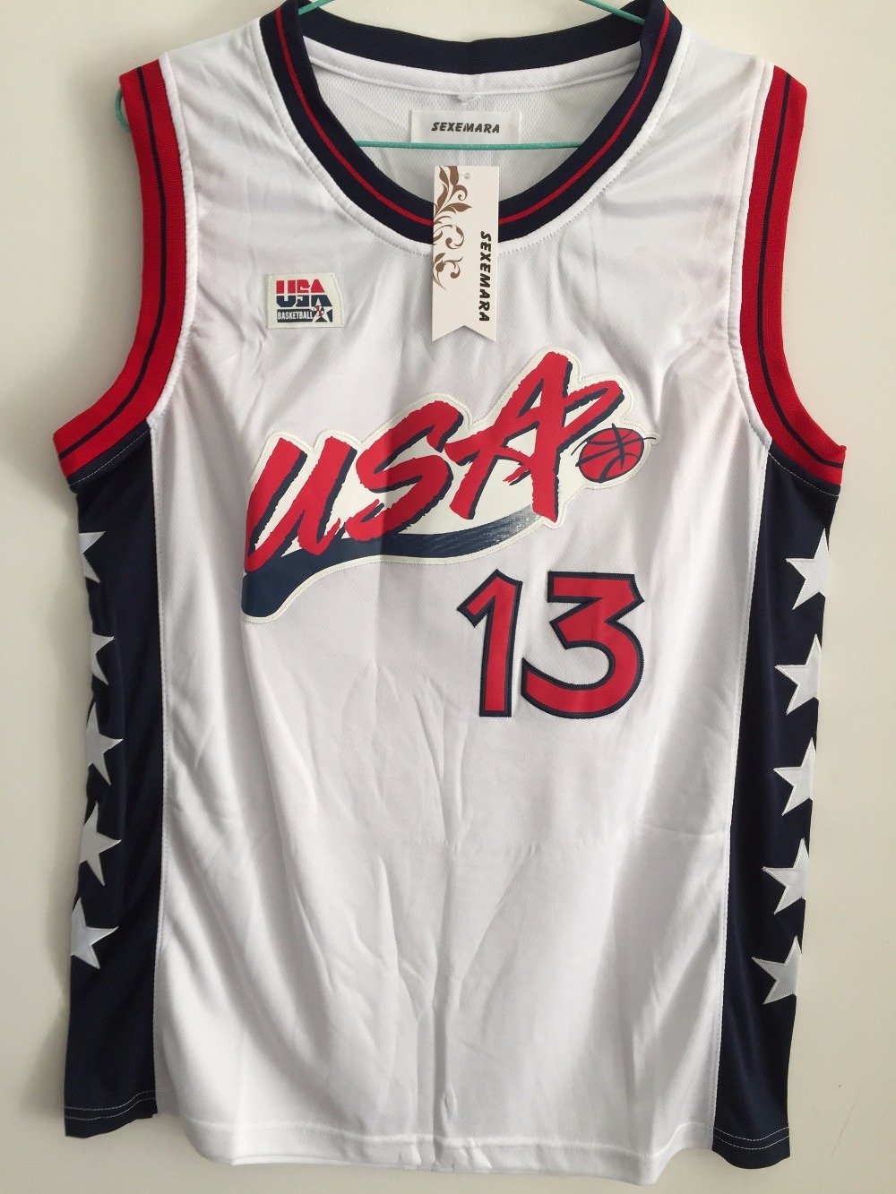 Shaquille O'Neal #13 1996 USA Basketball Jersey Stitched Sewn White