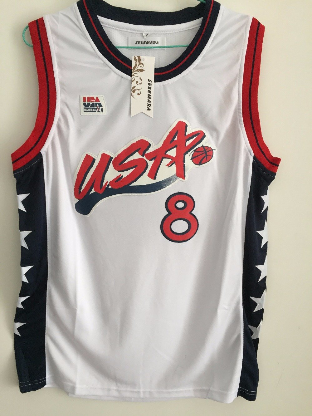 Scottie Pippen #8 1996 USA Basketball Jersey Stitched Sewn White