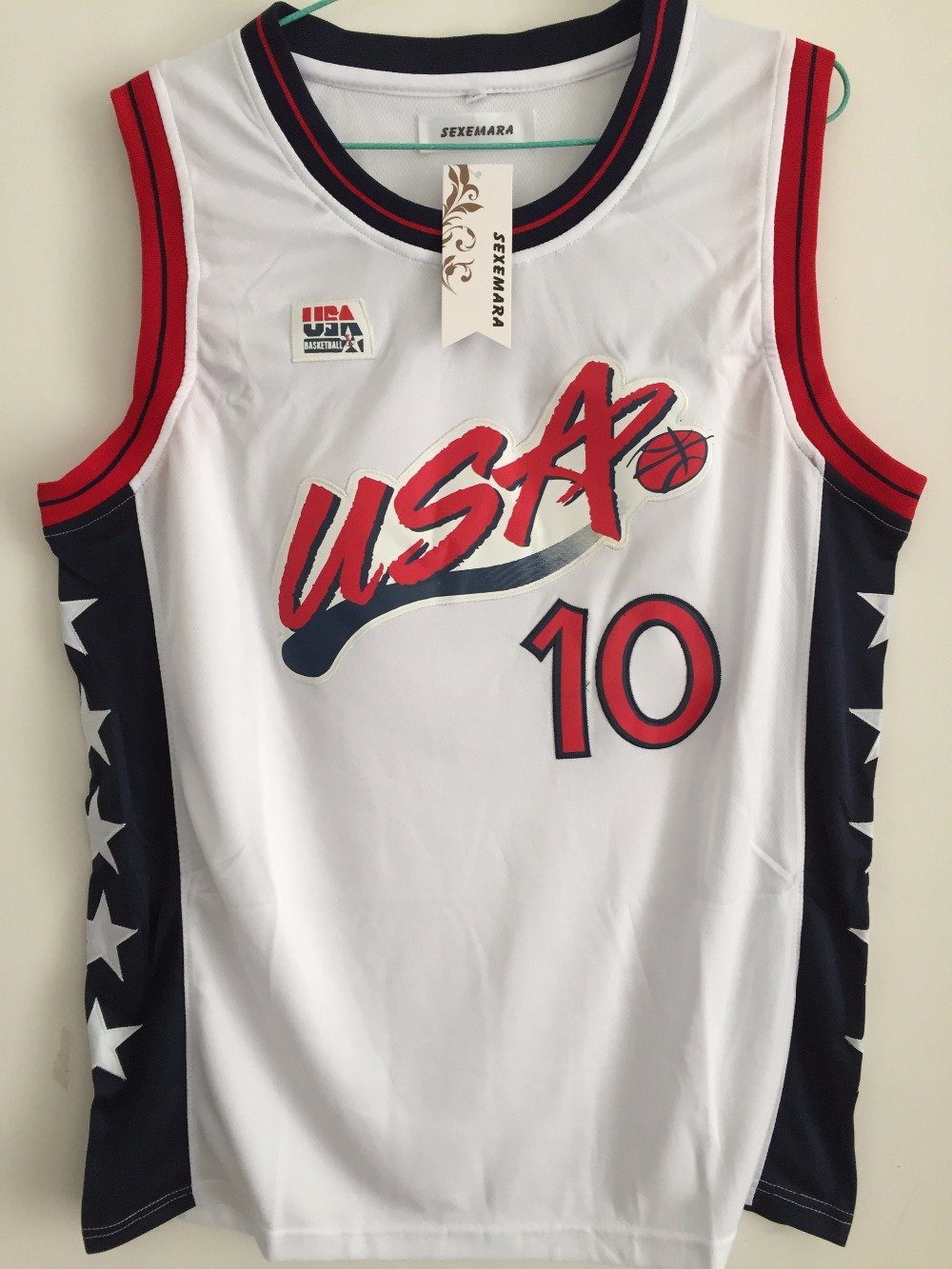 Reggie Miller #10 1996 USA Basketball Jersey Stitched Sewn White