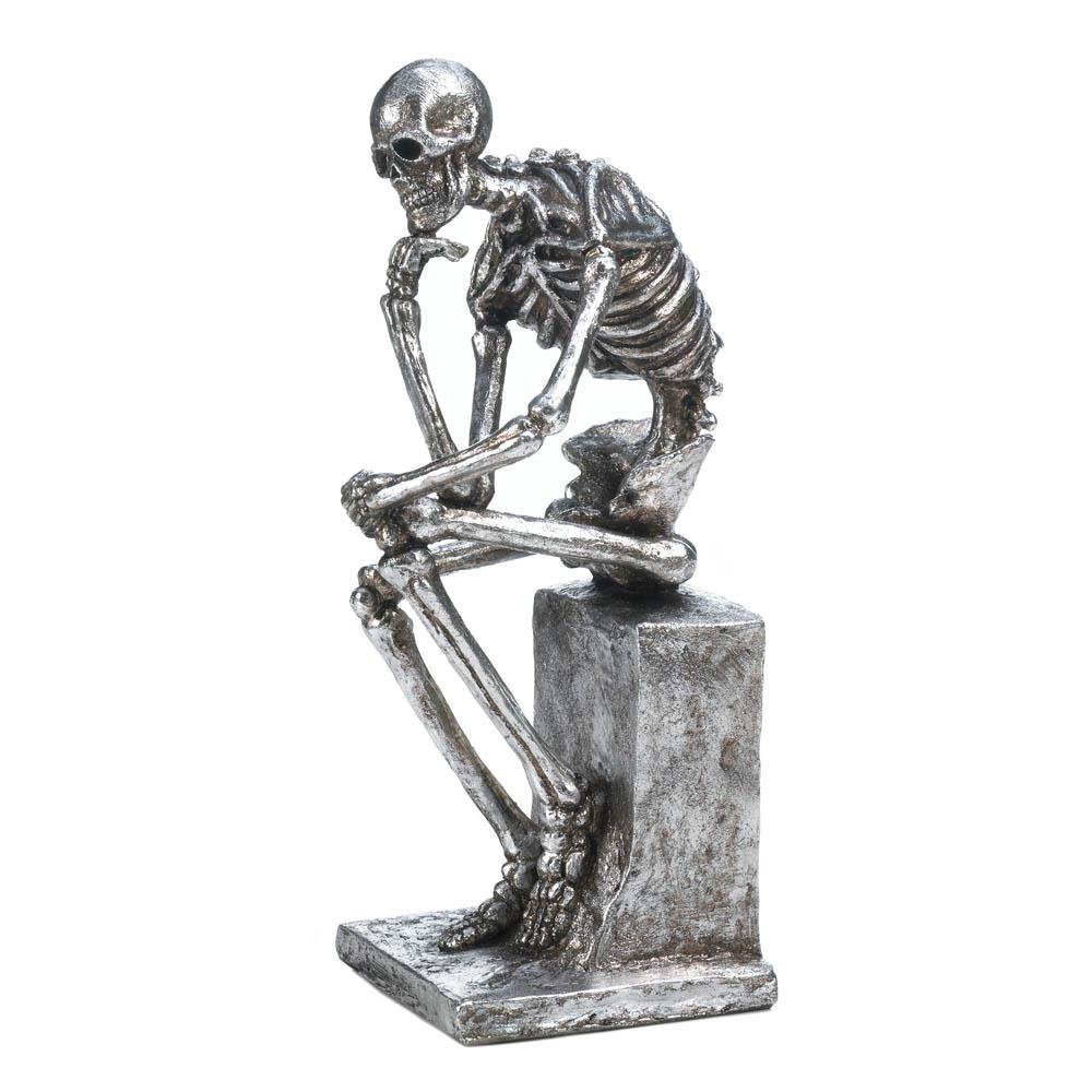 the thinker skeleton statue