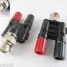 1pcs BNC Male Plug to Two Dual Banana Female Jack Coaxial RF Adapter Connector