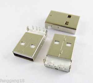 10x USB Type-A Right Angle 90 Degreee 4 Pin Male Connector Jack Socket PCB Mount
