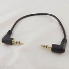 Gold 3.5mm 1/8" Male Right Angle To Male Right Stereo Headphone AUX Audio Cable