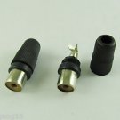 Black Solder Type RCA Phono Female Jack Audio Video Cable Adapter Connector New