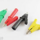 4pcs 5mm Copper Alligator Test Clip To Banana Jack Insulate Clamp 4 Colors